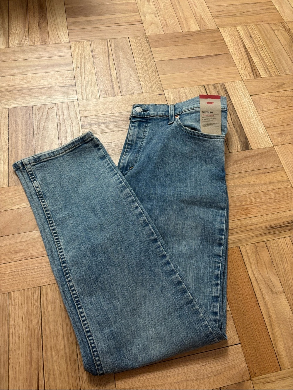 Levi's Men's 511 Slim Fit Denim Jeans Size 38 x 32 Light Blue
